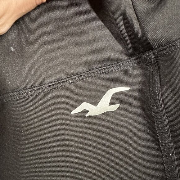 Hollister Leggings Womens Large Black Cut Out Ankle Pocket Activewear Yoga Gym - Picture 6 of 10